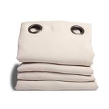 Moondream DecibelControl™ 3in1 Anti-Ruisgordijn | Geluidsisolatie | Thermo Winter+Zomer | 100% Verduisterend | Gepatenteerde Technologie | EU-fabricaat | Oogjes | Beige MC634 | 140B x 260L cm
