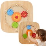 vigatoys Viga Houten Plank Met Gekleurde Tandwielen - UNI