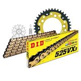 Kettingset DID Kettingset Stealth 525VX3 / 110 klinkslot goud voor KTM Super Duke R 990 cc Bj. 2004-2013