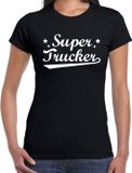 Bellatio Decorations Super trucker T-shirt Dames - Zwart - Maat M
