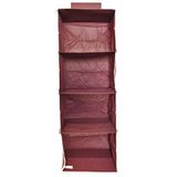 Organizer House Collection Organizer kast 30 x 30 x 84 cm, met 4 niveaus, ruimtebesparend, om op te hangen voor truien, T-shirts, schoenen, tassen - rood