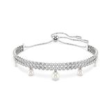 Swarovski Ariana Grande x Swarovski armband, Crystal Pearl, Ronde slijpvorm, Wit, Rodium toplaag