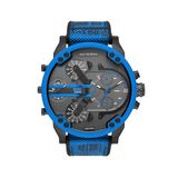 Diesel Mr. Daddy 2.0 Chronograaf Blauw Nylon en Siliconen Horloge