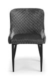 Julian Bowen set van 2 luxe fluwelen eetkamerstoelen - grijs