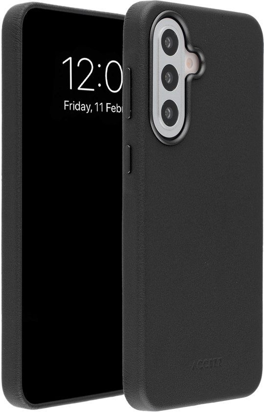 Accezz Hoesje - Geschikt voor Samsung Galaxy A57 (5G) - met Magnetische Ring Leather Backcover - Black
