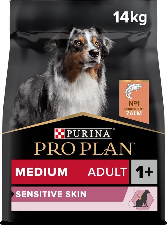 PRO PLAN Medium Adult Sensitive Skin - Zalm met Optiderma - hondenvoer - 14 kg