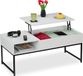 Merkloos / Sans marque Relaxdays Salontafel met opbergruimte - uitklapbaar - 45x110x50 cm - modern - wit