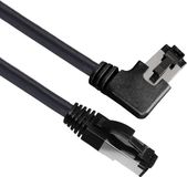 Maxtrack TI52-1L RJ45 Netwerkkabel, patchkabel CAT 8.1 S/FTP 1 m Zwart 90° haaks naar links, Afgeschermd (enkel) 1 stuk(s)
