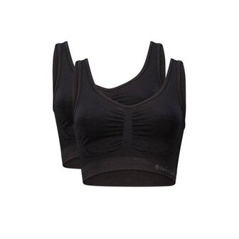 Bamboo Basics naadloze bh zonder beugel (set van 2) zwart