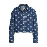 Me & My Monkey spijkerjas met hartjes - donkerblauw