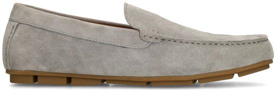 Manfield Heren Grijze suède loafers Maat 41