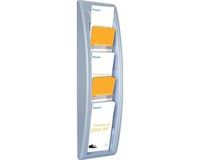 Paperflow Quickfit folderwandhouder, 5 vakken in DIN 1/3 A4 formaat, B 168 x D 95 x H 650 mm, aluminiumkleurig polystyreen