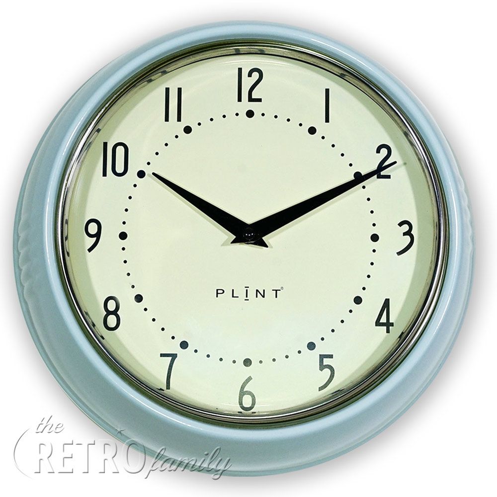 plint Retro Wandklok Ice - Blauw