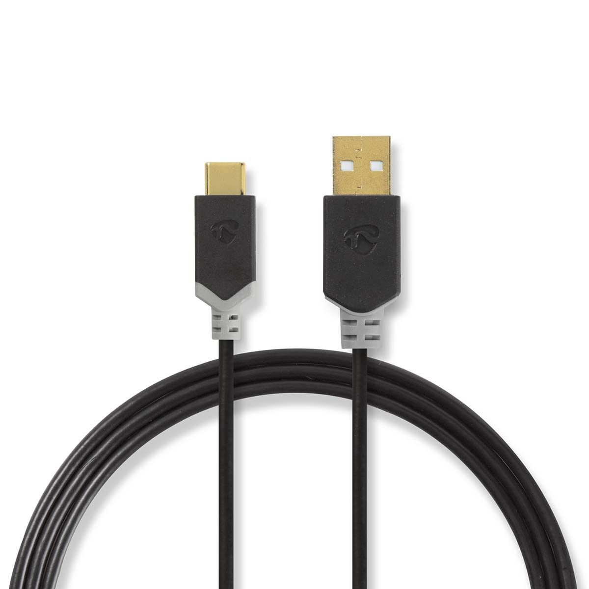 Nedis USB-C Kabel - USB-A Male - USB-C Male - 3m - Antraciet