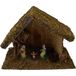 Viscio Trading 121433 Huisje met kribbe, 3-delig, met banden op sokkel, hout, bruin, 36 x 16 x 26 cm, 3 stuks