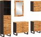 Maison Exclusive - Ensemble de salle de bain exclusif 5 pièces, style naturel, 38 x 33 x 160 cm, bois de manguier massif
