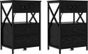 vidaXL Table de chevet - Lot de 2 - Chêne noir - 40 x 31 x 60 cm