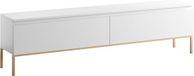 Goldschwarz Meuble TV - Buffet - Organiser le salon - Pieds en métal doré - 175 cm - Blanc