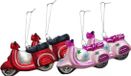 IKO Boules de Noël pour scooters - 4 pièces - rose et rouge - 11,5 cm - verre