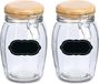 Zeller pot de conservation - 4x - 1,2 L - Verre - Couvercle à levier - Beige clair