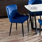 Julian Bowen set van 2 luxe fluwelen eetkamerstoelen - blauw