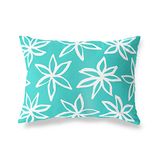 BonaMaison Turkoois-Wit Decoratieve Kussensloop, Kussenhoezen Bank, Decoratieve Kussenhoesjes, Kussensloop; Sofa, Slaapkamer, Kantoor, Auto 35x50 Cm - Ontworpen en vervaardigd in Turkije