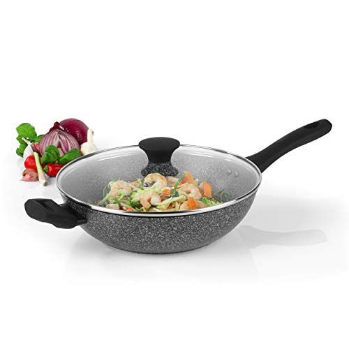 Salter Megastone Collection Wok - 28 cm - Silver - Induction Safe