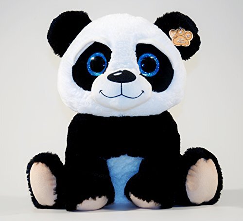 L&B Panda met grote glitterogen, 60 cm, knuffeldier, pluche panda