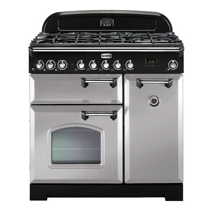 Falcon Classic Deluxe 90 Range-fornuis - Electrisch - Gaskookplaat - Chroom, Parel A