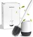 Brosse de toilette en silicone à séchage rapide, une brosse de toilette propre sans coins morts, socle pour la salle de bain - blanc et gris