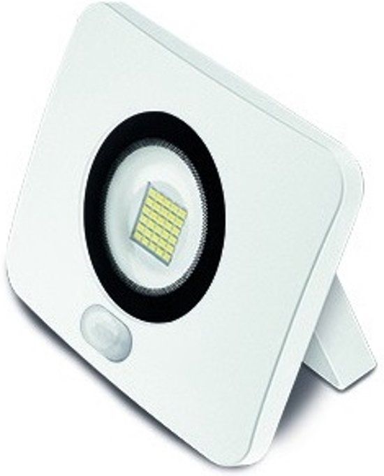 ABC-LED 30W LED Schijnwerper Flat PIR Sensor - IP65 3000 Lumen - Koud Wit - Wit