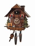 Engstler - 433_QM - Horloge coucou - Quartz - Noyer - avec musique - 25,5 cm