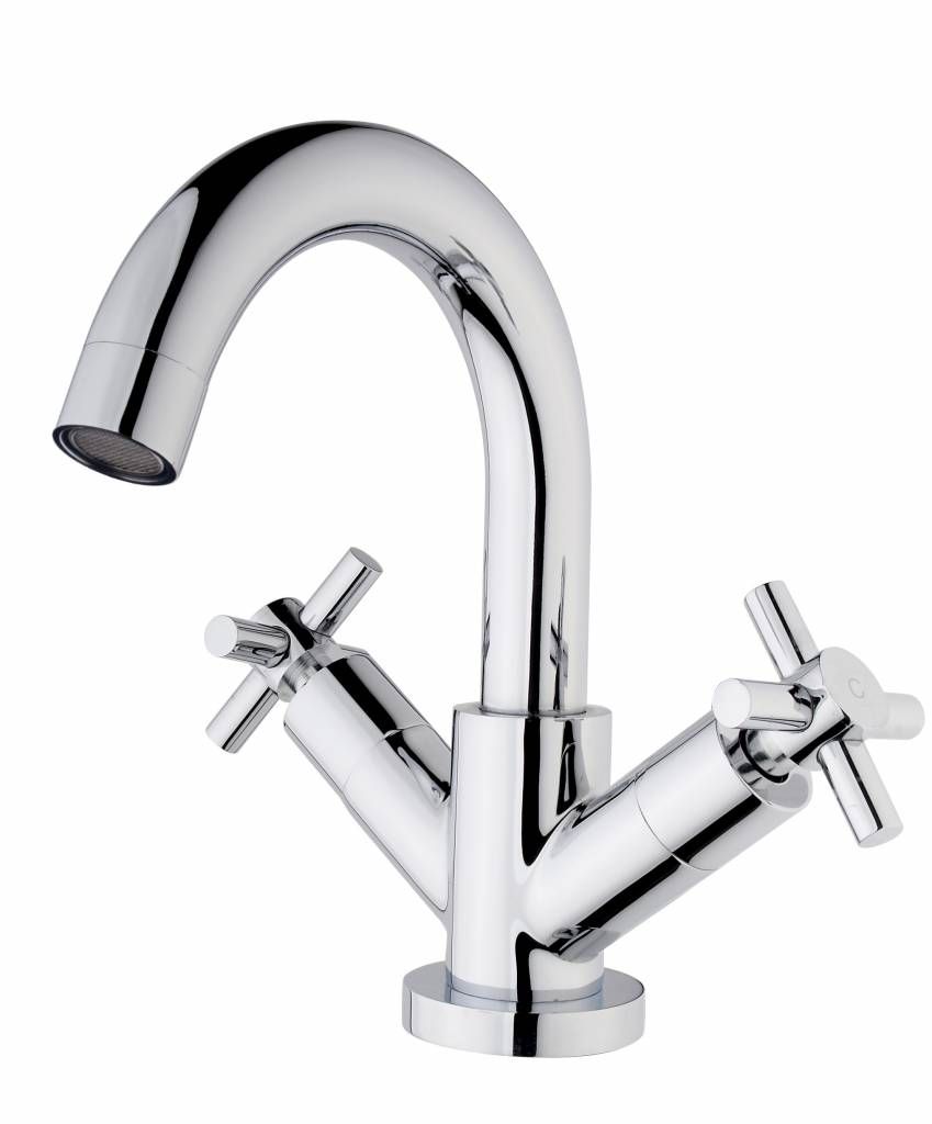 Aqua Splash Donar Cross Wastafelmengkraan 2-Knops Chroom