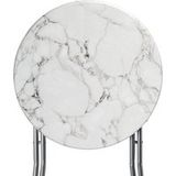 CASARIA Statafel Set van 2 - Inklapbaar Marmerlook 110cm Ø60cm - Wit