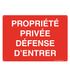 AUA SIGNALETIQUE - Voorgeboorde plaat (4 gaten) met afgeronde hoeken - hard pvc 1,5 mm - (420 x 300 mm, eigendom privé-afweer)