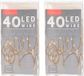 Anna's Collection Set van 2x touwverlichting jute - 40 lampjes warm wit - 220 cm