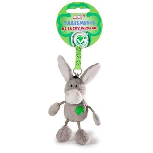 NICI Sleutelhanger ezel 7 cm Talisminis, grijs/groen
