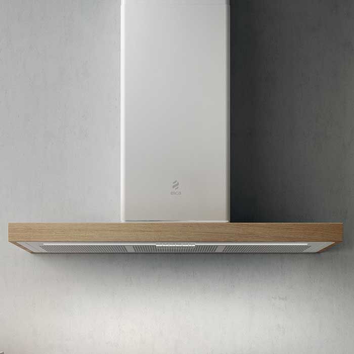 Elica PRF0120966 - Afzuigkap - Muurmontage - Wit/Hout - 757 m³/uur - A+