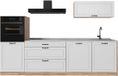 Vicco Complete keukeneenheid R-Line, Wit landelijk/Goudkleurig Eiken, 280 cm marmer werkblad