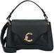 COCCINELLE Leren Schoudertas Handtas C-Me Grained Leather Handbag Noir Zwart