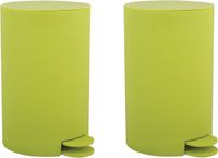 MSV Pedaalemmer - 2x - Kunststof - Appelgroen - 3L - 15 x 27 cm