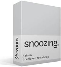 Snoozing Katoen Hoeslaken Lits-jumeaux 200x220 cm - Grijs