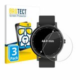 BROTECT Screenprotector 3 Stuks voor Horloges (Rond, ø: 44 mm) Beschermglas Transparant