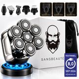 Sansbeauté SkullSharp PRO 6-in-1 Scheerapparaat voor Mannen - Elektrisch, Nat & Droog, Draadloos Opladen