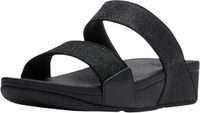 FitFlop Lulu Shimmerglitz Slides Dames Slippers - Zwart