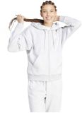 Adidas Essentials 3 Stripes Fleece Sweatshirt Met Rits Wit S / Regular Vrouw