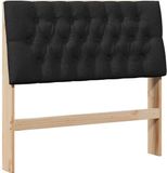 vidaXL - Gestoffeerd hoofdbord - Zwart - 100 cm - Massief grenenhout