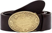 Desigual Leren Riem Tabasco Leather Belt W90 Brown Donkerbruin