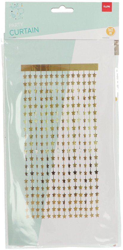 Folat Deurgordijn Folie Sterren Goudkleurig (2x1 m)