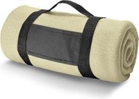 Merkloos Fleece deken/plaid - Creme wit - 150 x 120 cm